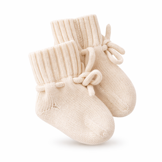 Petite noe merino wollen baby slofjes