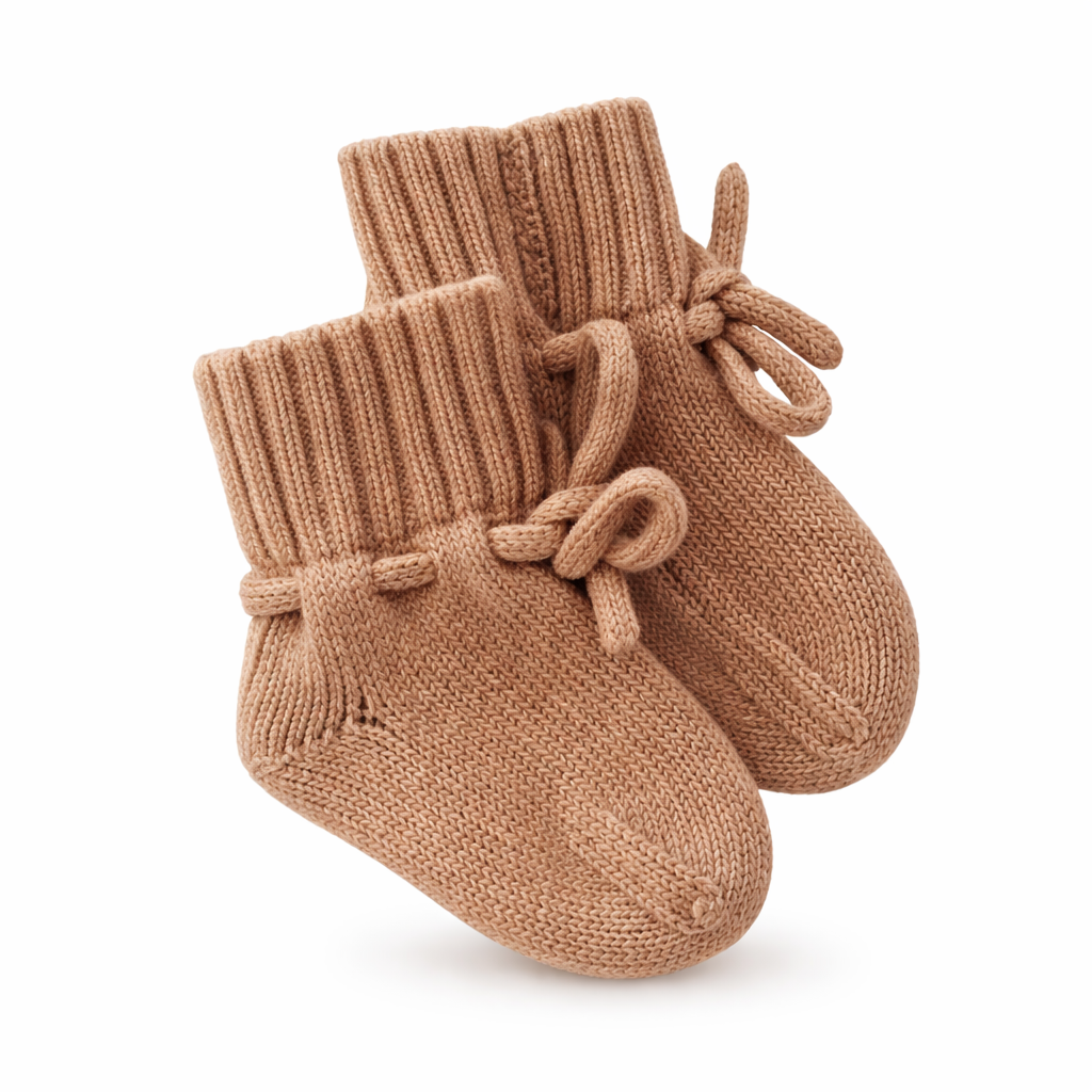 Petite noe merino wollen baby slofjes